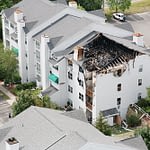 Apartment complex fire damage