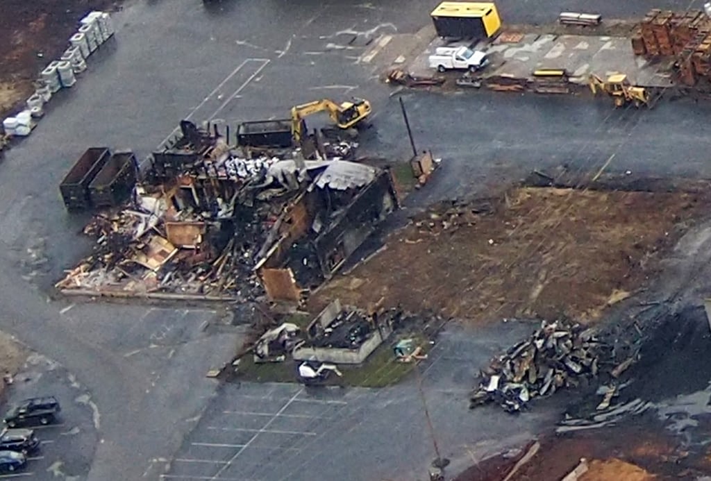 Lumber company fire damage