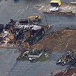 Lumber company fire damage