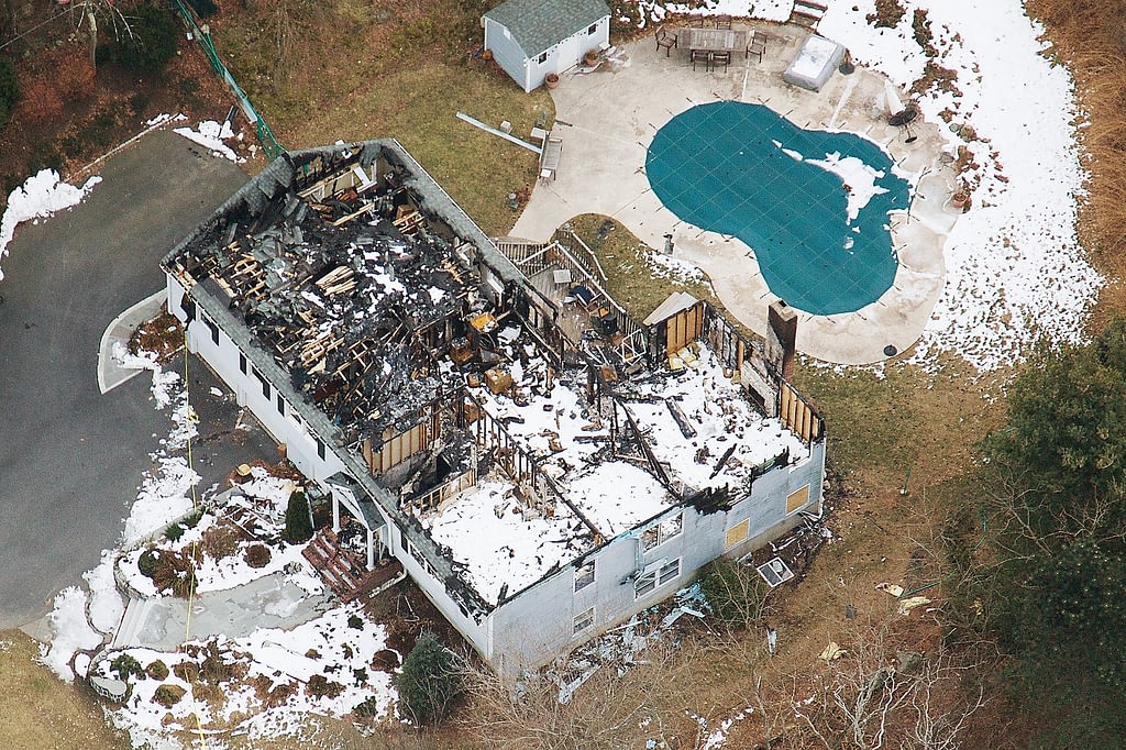 Residential house fire damage
